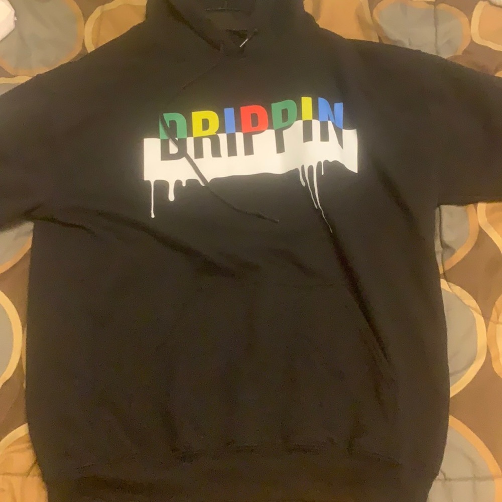 Black dripping hoodie